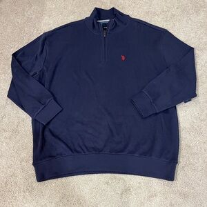 U.S. Polo Assn. Men's Navy Blue 1/4 Zip Pullover Jacket